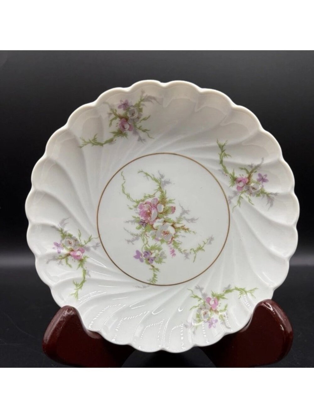 Haviland Rosalinde France 5 Inch Fruit Dessert Sauce Bowl Gold Trim Torse Floral